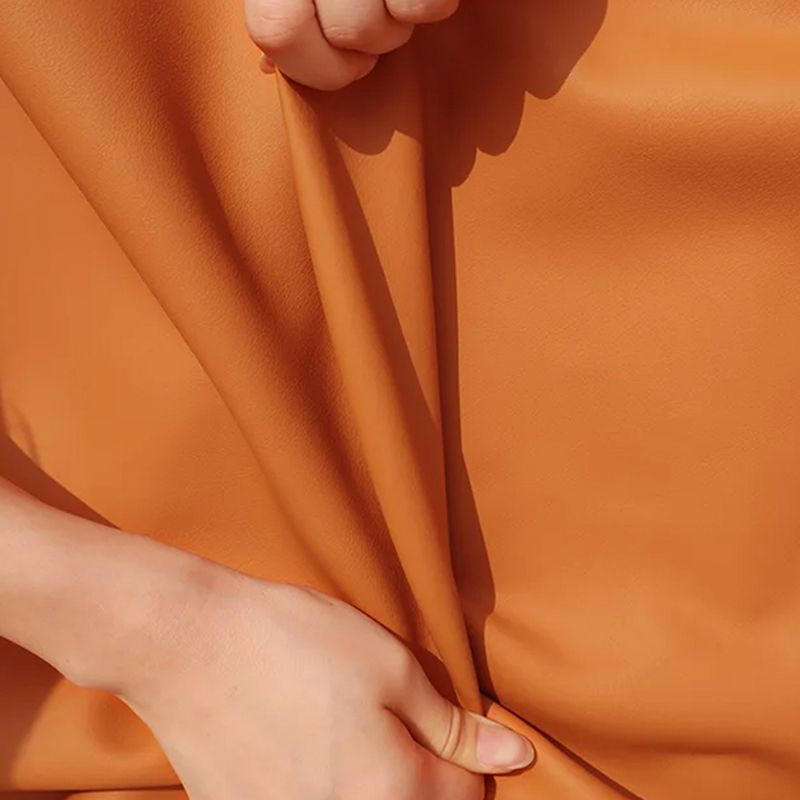 Contemporary Pouf Ottoman Faux Leather Upholstered Solid Wood Frame Round Ottoman Clearhalo 'furn' 'furn_ottomans_poufs' 'Furniture' 'Living Room Furniture' 'Ottomans & Poufs' 'ottomans_poufs' 1200x1200_d0ff74cb-b9ff-4791-bc44-3482fa7645e0