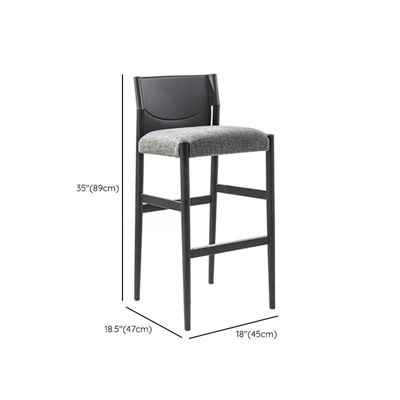 Taburete de bar contemporáneo sin brazos de 35,4 pulgadas con base de madera maciza
