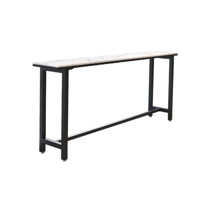 Modern White and Black Bistro Table Rectangle Footrest Cocktail Bar Table Clearhalo 'Bar Furniture' 'Bar Tables' 'bar_tables' 'furn' 'furn_bar_tables' 'Furniture' 'furniture_bar_tables' 'Kitchen & Dining Furniture' 1200x1200_d0ff8310-1f33-4356-8834-a26c6e17d8f8