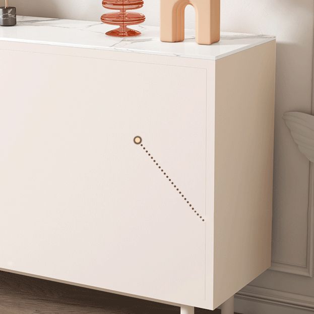 Glam Style Credenza Stone Glass Doors Buffet Sideboard with Drawers and Cabinets Clearhalo 'buffet_sideboard' 'Buffets & Sideboards' 'furn' 'furn_buffet_sideboard' 'Furniture' 'Kitchen & Dining Furniture' 1200x1200_d0ffb96b-668c-4d30-8006-a283ea4c5ca8