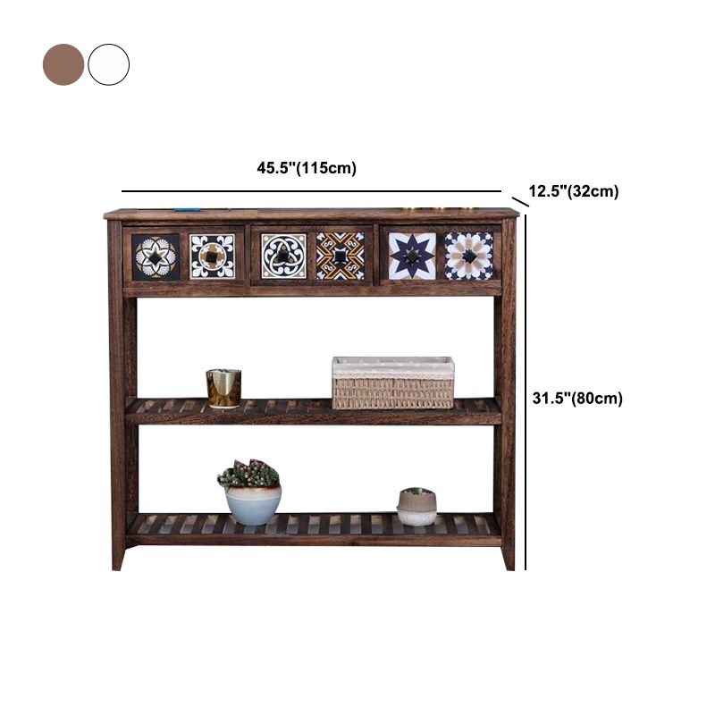 Tavolo di accento moderno della metà del secolo con cassetti per la console Hall