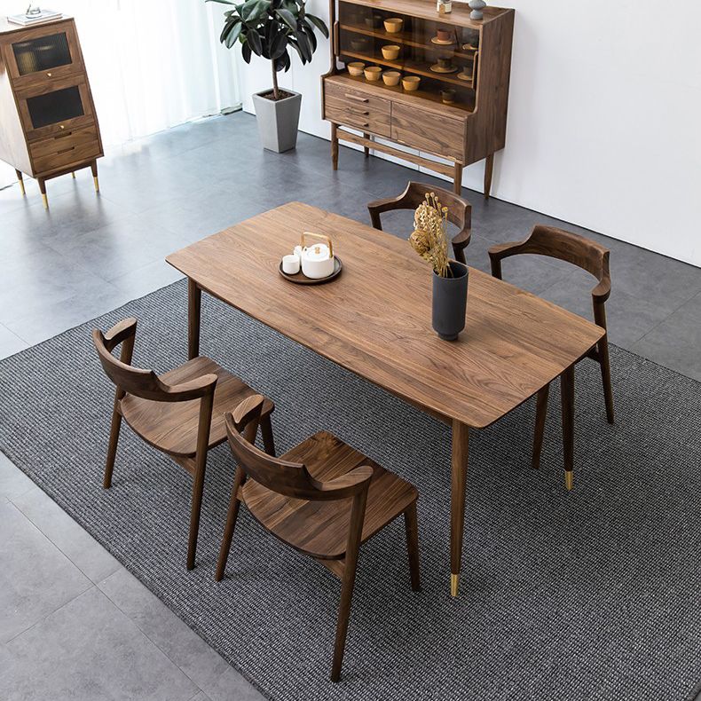Luxury Style Black Walnut Dining Table 4 Legs Base Rectangle Table for Home Clearhalo ' dining_table' 'Dining Tables & Seating' 'Dining Tables' 'furn' 'furn_dining_table' 'Furniture' 'furniture_dining_table' 'Kitchen & Dining Furniture' 'kitchen&dining_furn' 'kitchen' 'kitchen_dining_table' 1200x1200_d100862e-3c99-4d54-9789-416d3bdd831f