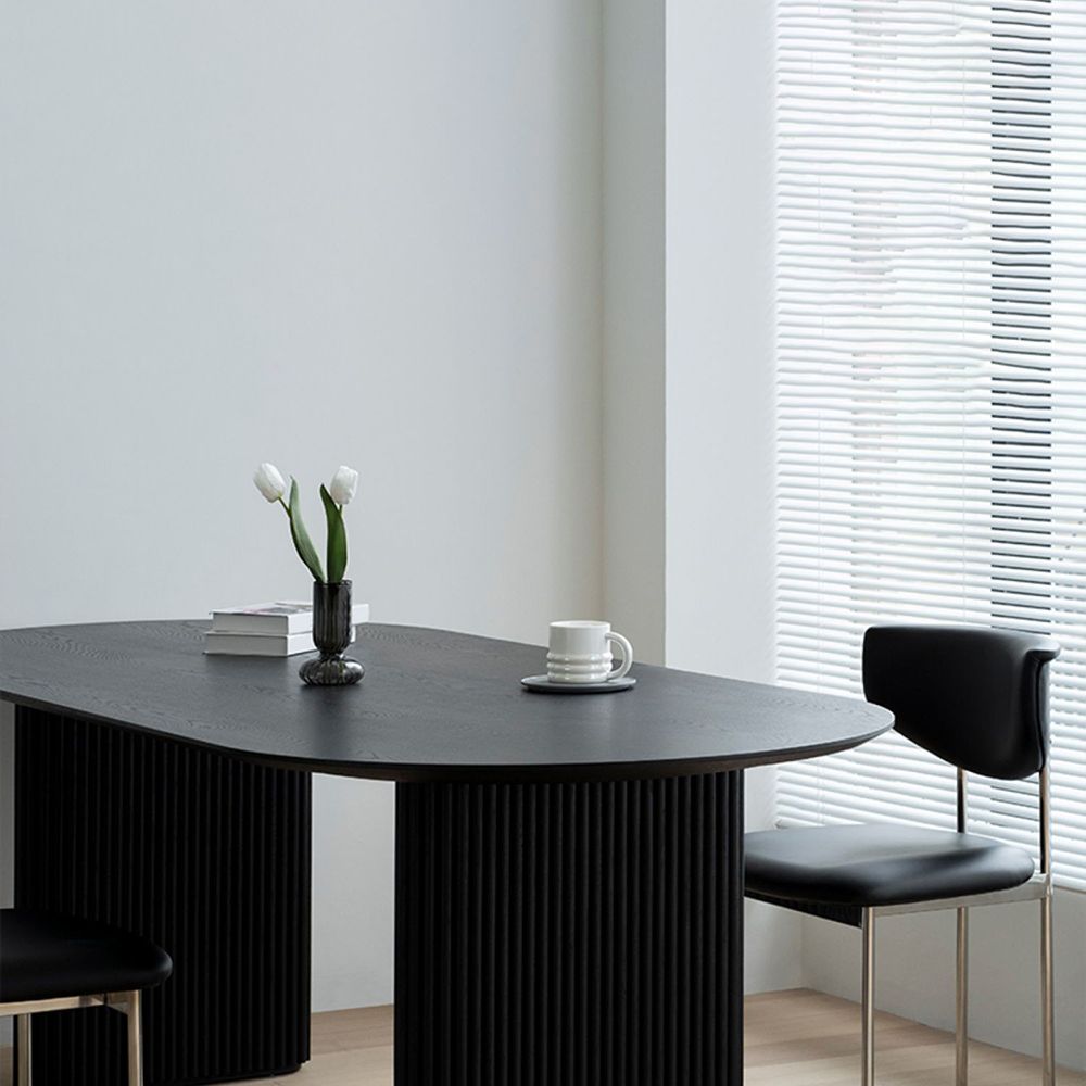 Moderne ovale eettafel massief houten eettafel voor eetkamer