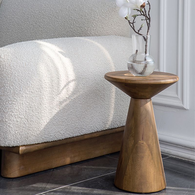Round Rubberwood End Table Pedestal Side Table for Living Room Clearhalo 'Coffee & Accent Tables' 'End & Side Tables' 'end_side_tables' 'furn' 'furn_end_side_tables' 'Furniture' 'Living Room Furniture' 1200x1200_d102027c-7c2d-4342-aea1-fbce242455a5