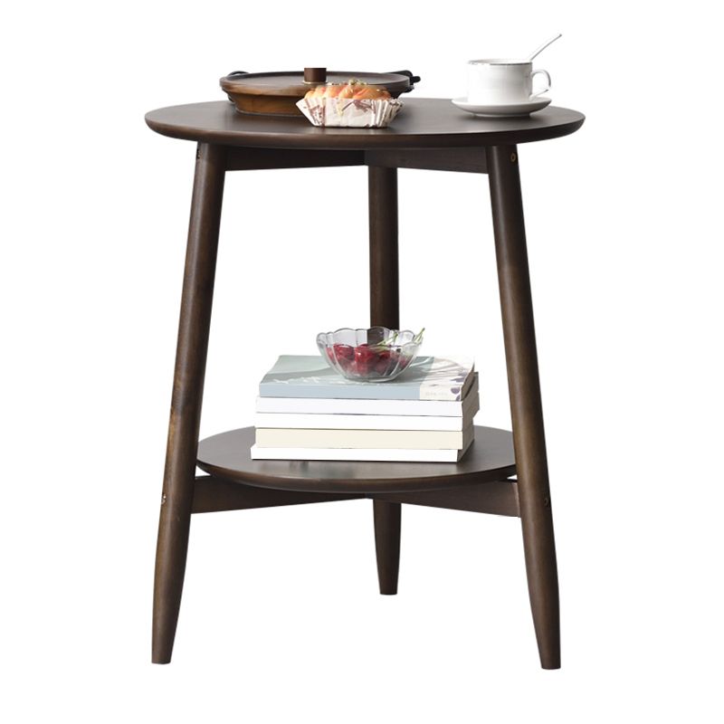 Modernistic Corner Table with Storage Round Double Tier Living Room End Table Clearhalo 'Coffee & Accent Tables' 'End & Side Tables' 'end_side_tables' 'furn' 'furn_end_side_tables' 'Furniture' 'Living Room Furniture' 1200x1200_d103e303-742d-4a6e-940e-3c1eadc69127