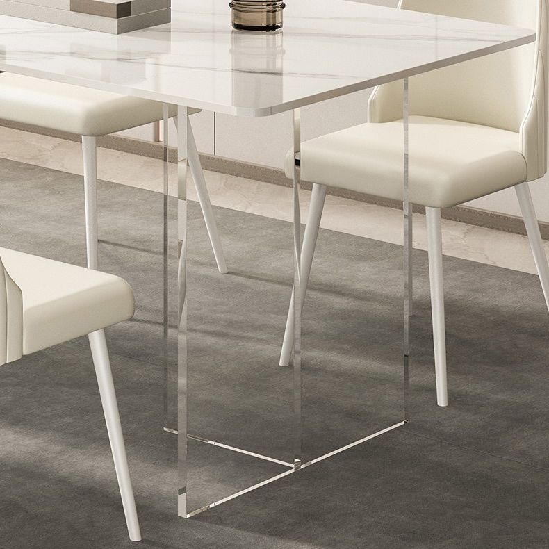 Designer Style Sintered Stone Dining Set Rectangle 1/5/7 Pieces Dining Table with Chairs Clearhalo 'Dining Room Sets' 'Dining Tables & Seating' 'dining_room_set' 'furn' 'furn_dining_room_set' 'Furniture' 'furniture_dining_room_set' 'Kitchen & Dining Furniture' 1200x1200_d1060a93-9878-416d-8738-a183cb7af242