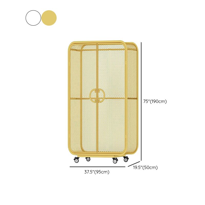 Contemporary Wardrobe Cabinet Metal Wardrobe Closet for Bedroom Clearhalo 'Armoires & Wardrobes' 'armoires_wardrobes' 'Bedroom Furniture' 'furn' 'furn_armoires_wardrobes' 'Furniture' 1200x1200_d106a00d-5d5a-4bb3-b5a9-b7bee84c35e0