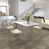 Modern 1/2/5/7 Pieces Dining Furniture Faux Marble Top Rectangle Dining Set for Home Clearhalo 'Dining Room Sets' 'Dining Tables & Seating' 'dining_room_set' 'furn' 'furn_dining_room_set' 'Furniture' 'Kitchen & Dining Furniture' 1200x1200_d106fbeb-2f63-40f6-ac00-1a8e9ef8f86e