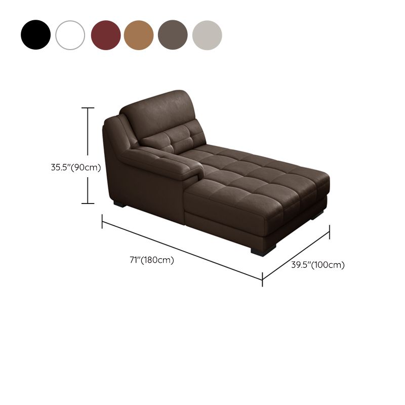 Modern Upholstered Cushioned Leather Pillow Top Arms Chaise Lounge Couch Clearhalo 'Chairs & Seating' 'Chaise Lounge' 'chaise_lounge' 'furn' 'furn_chaise_lounge' 'Furniture' 'Living Room Furniture' 1200x1200_d1071228-38de-4ff4-a620-50a12573b964