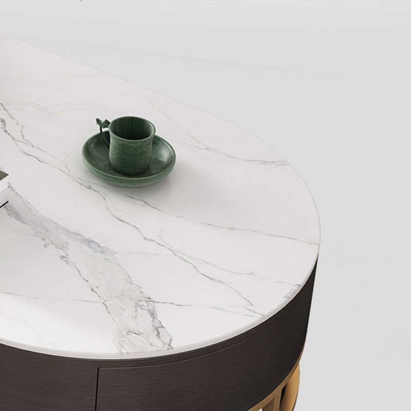 Frame Oval Coffee Table Glam Nesting Coffee Table Set with Drawer Clearhalo 'Coffee & Accent Tables' 'Coffee Tables' 'coffee_tables' 'furn' 'furn_coffee_tables' 'Furniture' 'Living Room Furniture' 1200x1200_d1073af2-3d41-4101-b021-9a1ed8c4dce9