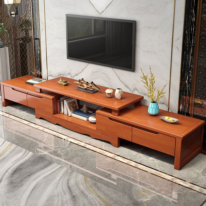 Scandinavian Rubber Wood Media Console Open Shelving TV Stand with Drawers Clearhalo 'furn' 'furn_tv_stands_entertainment_centers' 'Furniture' 'Living Room Furniture' 'TV Stands & Entertainment Centers' 'TV Stands & Media Storage Furniture' 'tv_stands_entertainment_centers' 1200x1200_d1095c16-6442-4501-ada2-ac151af42e09