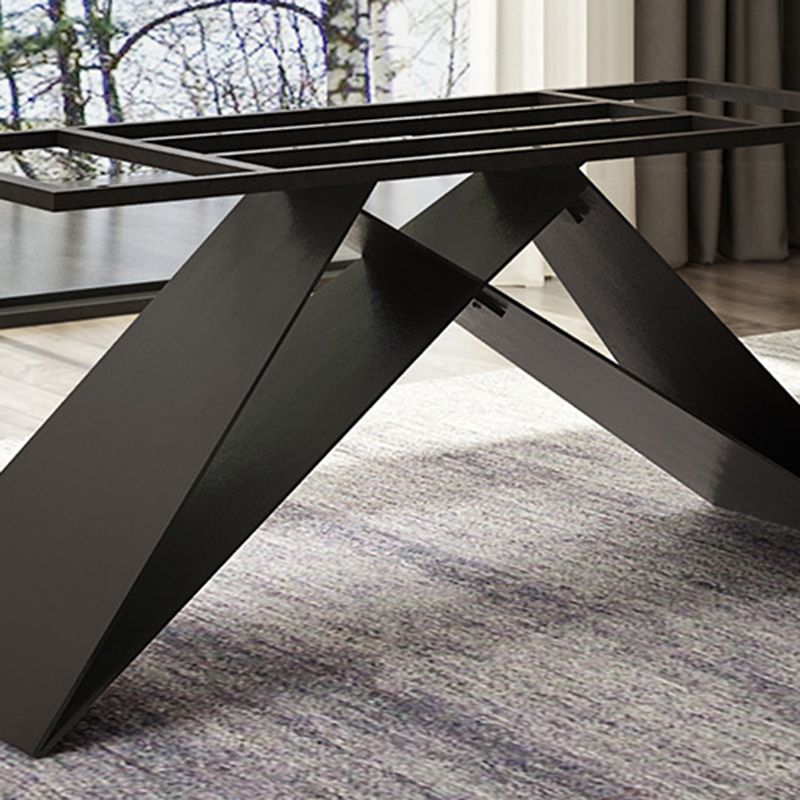 Industrial Rectangle Dining Table Wood Table with Metal Legs for Home Clearhalo 'Dining Tables & Seating' 'Dining Tables' 'dining_table' 'furn' 'furn_dining_table' 'Furniture' 'Kitchen & Dining Furniture' 1200x1200_d10bbb12-7762-45c3-8e6e-2d68f197c38a