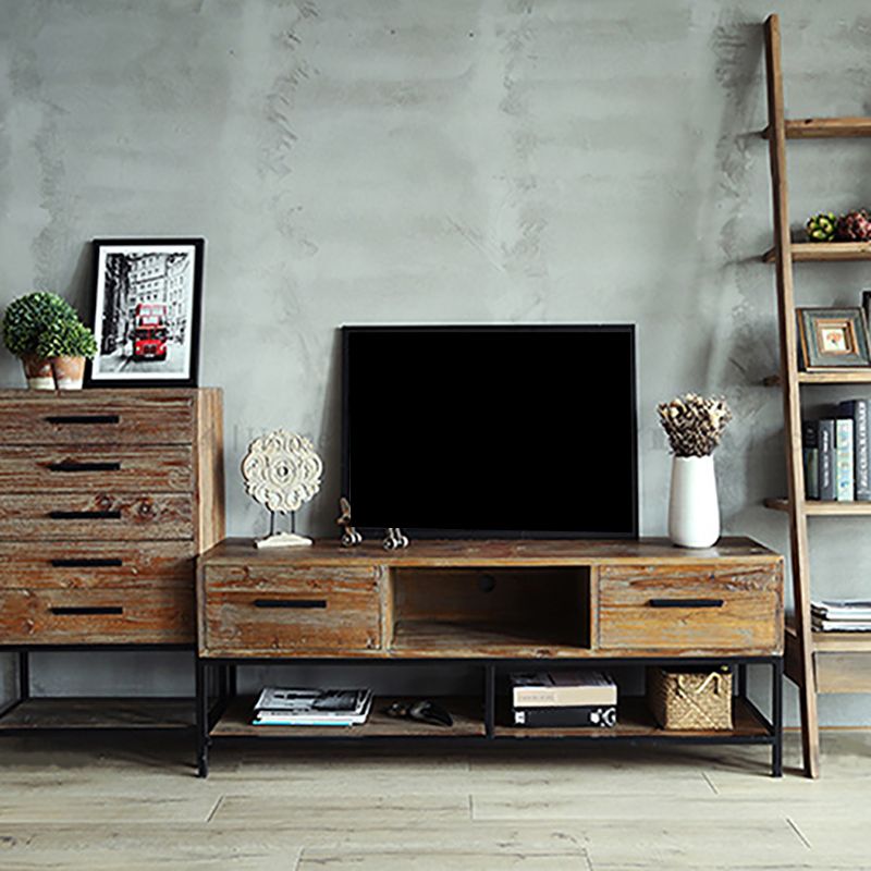 Industrial Wood TV Console Open Storage TV Media Stand for Living Room Clearhalo 'furn' 'furn_tv_stands_entertainment_centers' 'Furniture' 'Living Room Furniture' 'TV Stands & Entertainment Centers' 'TV Stands & Media Storage Furniture' 'tv_stands_entertainment_centers' 1200x1200_d10cbc7e-c5ac-4942-a256-970fab3ab96d