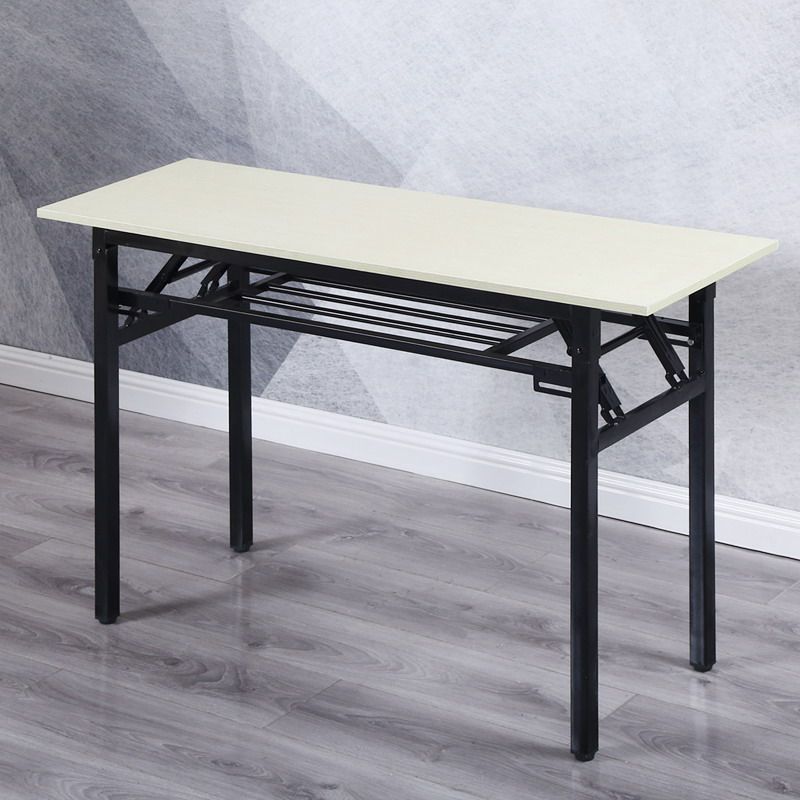 Bureau d'ordinateur en bois moderne moderne Rectangular Home Steel Jambes bureau