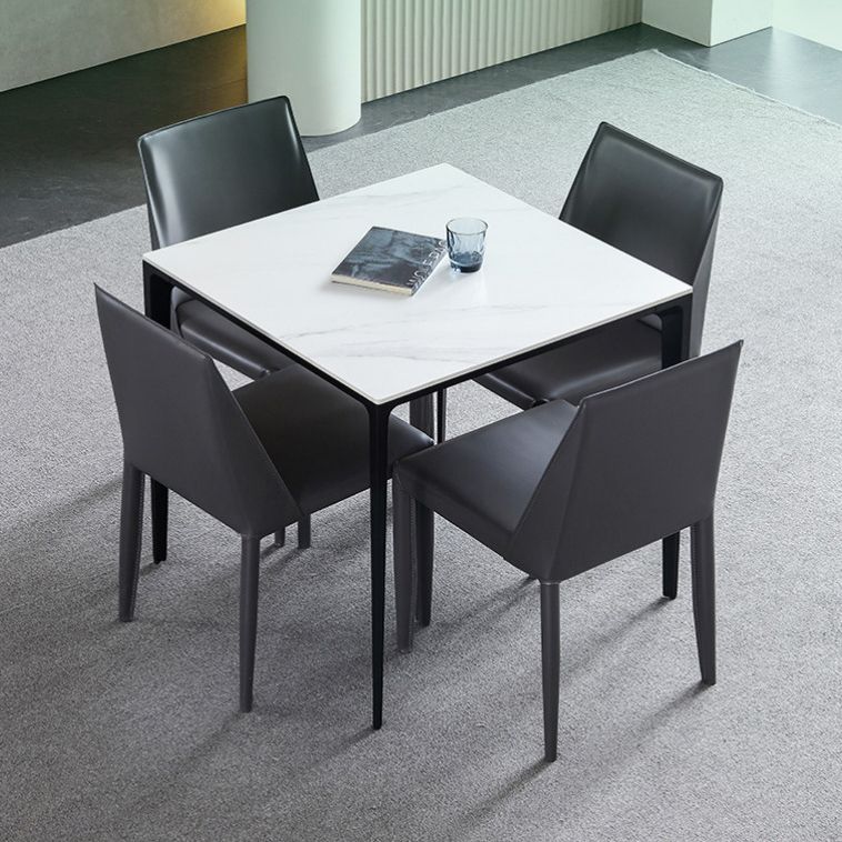 Industrial Style 4 Legs Furniture Stone Square Dining Table for Dining Room Clearhalo 'Dining Tables & Seating' 'Dining Tables' 'dining_table' 'furn' 'furn_dining_table' 'Furniture' 'furniture_dining_table' 'Kitchen & Dining Furniture' 'kitchen' 'kitchen_dining_table' 1200x1200_d10e46f4-cd2e-4100-8b19-f52e79550662