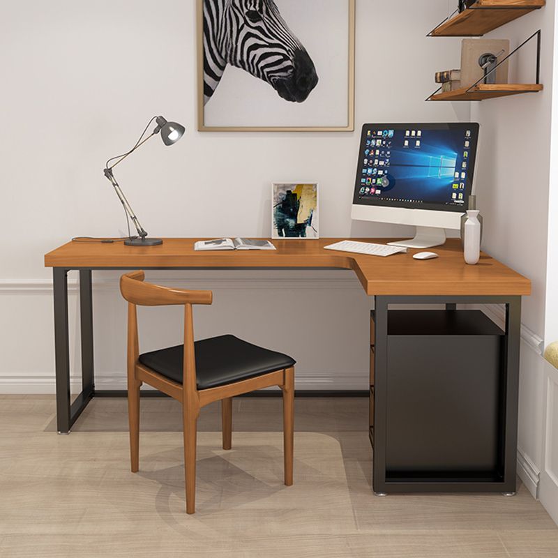 Contemporary Style Iron Office Desk L-Shape Writing Desk for Office Clearhalo 'furn' 'furn_office_desk' 'Furniture' 'Office Desks' 'Office Furniture' 'office_desk' 1200x1200_d10ea6e7-7464-4acd-8d5f-13daa10346f0