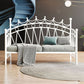 Scandinavian Iron Frame Daybed with Open-Frame Headboard and Guardrail