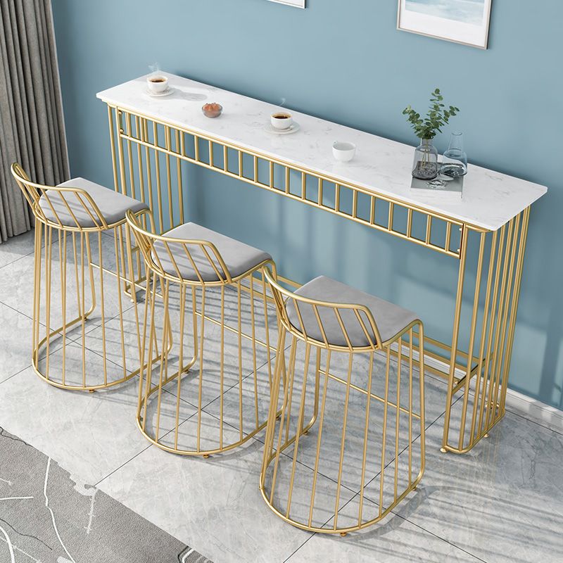 Industrial Rectangle Bistro Bar Desk Faux Marble Bistro Table for Indoor Clearhalo 'Bar Furniture' 'Bar Tables' 'bar_tables' 'furn' 'furn_bar_tables' 'Furniture' 'Kitchen & Dining Furniture' 1200x1200_d1104863-85e3-40a4-9b11-db08742d9964