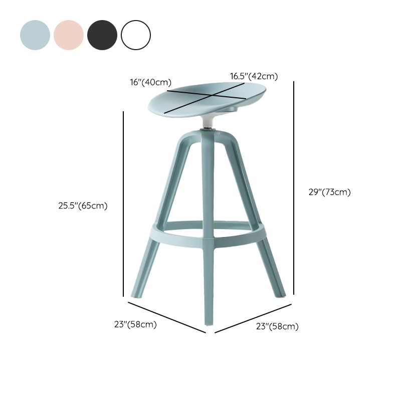 Low Back Plastic Swivel Bar Stool Industrial Armless Stool for Living Room Clearhalo 'Bar Furniture' 'Bar Stools' 'bar_stools' 'furn' 'furn_bar_stools' 'Furniture' 'Kitchen & Dining Furniture' 1200x1200_d1108aad-66a2-4791-a345-b379b9d79bf4