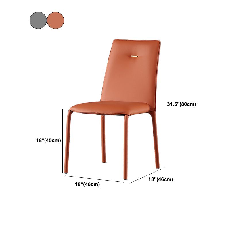 Orange and Gray Dining Chairs Contemporary Armless Low Back Dining Side Chair