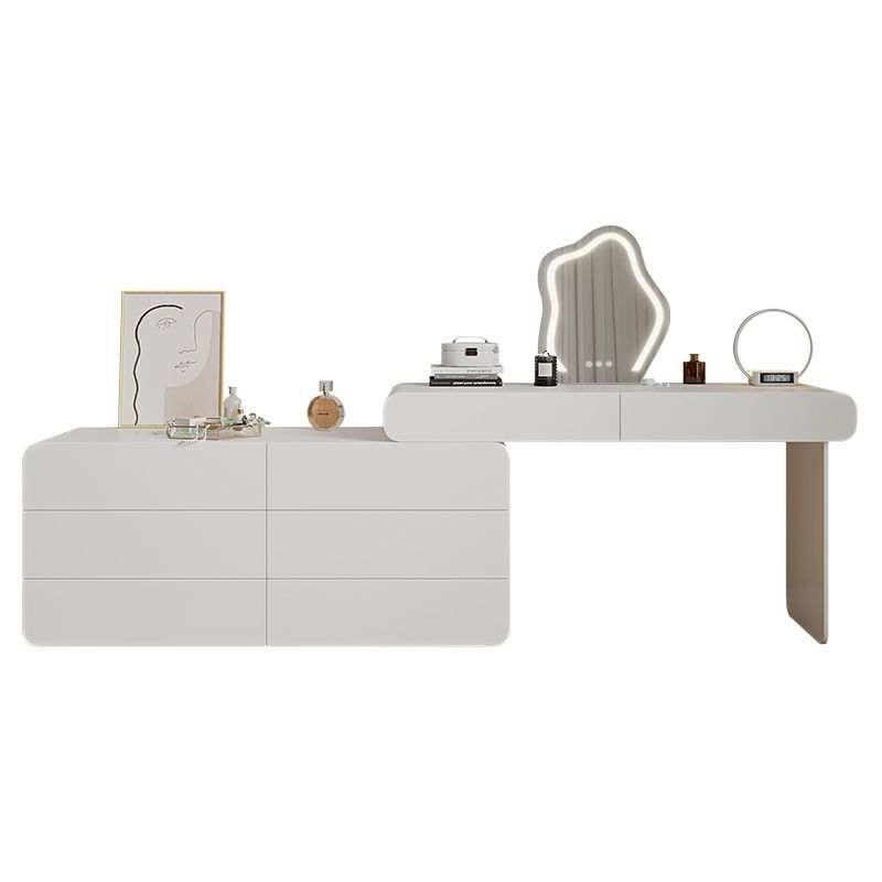 15.74" Wide Make-up Vanity White Makeup Vanity Desk Table with 5/8 Drawers Clearhalo 'Bedroom Furniture' 'furn' 'furn_makeup_vanities' 'Furniture' 'Makeup Vanities' 'makeup_vanities' 1200x1200_d1128787-b930-4c29-9aac-b0908c6bb550