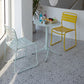 Glam Style Dining Chair Metal Ladder Back Side Chair for Patio