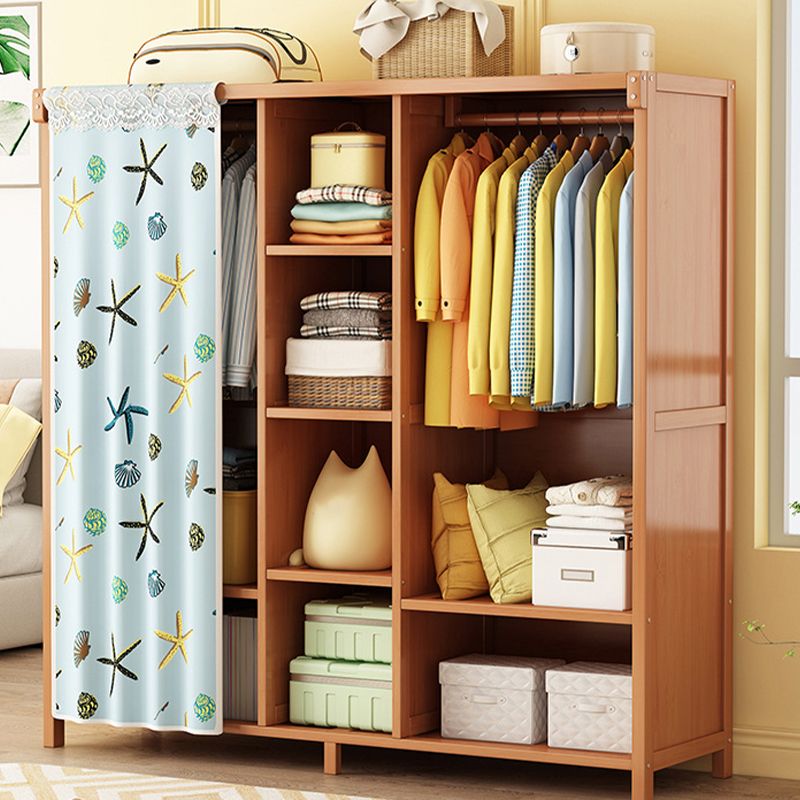 Armadio in legno massiccio moderno per mobile marrone casa con ripiani