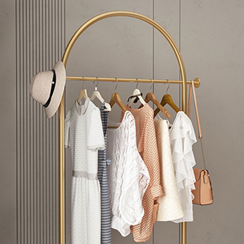 Moderne Style Coat Rack Metallic Free Standing Hooks Design Deck Rack mit Regalen