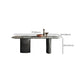 Mesa de cocina moderna con patas metálicas de mármol para comedor