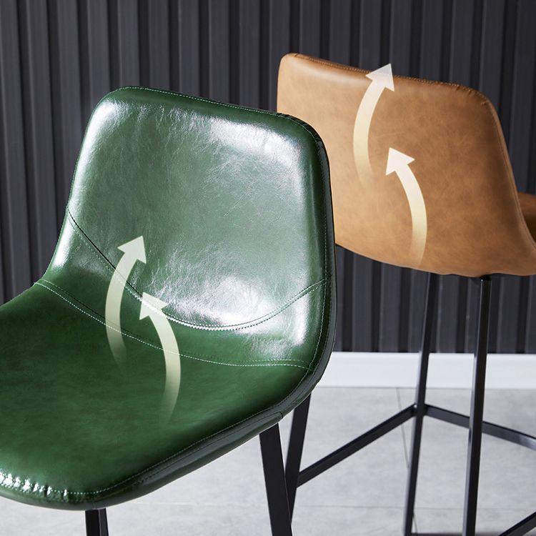 Contemporary Counter Stool Faux Leather Living Room Bar Stool with Metal Legs Clearhalo 'Bar Furniture' 'Bar Stools' 'bar_stools' 'furn' 'furn_bar_stools' 'Furniture' 'Kitchen & Dining Furniture' 1200x1200_d1158c9e-3c36-4c17-89cc-22fe3794cddf