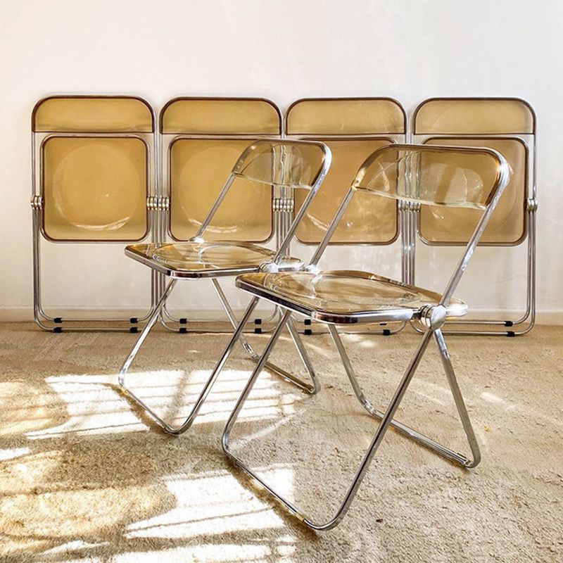 Industrial Style Plastic Dining Armless Chair Open Back Folding Side Chairs Clearhalo ' kitchen&dining_furn' 'Dining Chairs' 'Dining Tables & Seating' 'dining_chair' 'furn' 'furn_dining_chair' 'Furniture' 'furniture_dining_chair' 'Kitchen & Dining Furniture' 'kitchen' 1200x1200_d1173228-c485-43d6-9983-af5851560511