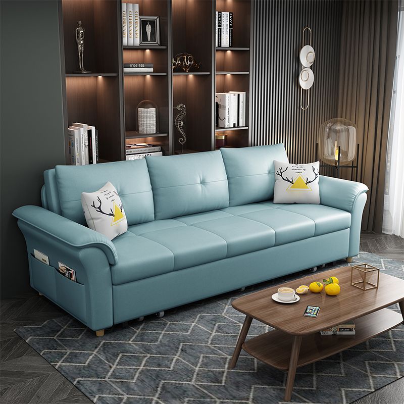 Square Arm Sofa with Loose Back Convertible Sleeper with Storage and Foldable Clearhalo 'furn' 'furn_sofas' 'Furniture' 'furniture_sofas' 'kitchen' 'kitchen_sofas' 'Living Room Furniture' 'Sofa' 'sofas' 1200x1200_d1190025-a532-4d95-b7f3-b12a29b99bc9
