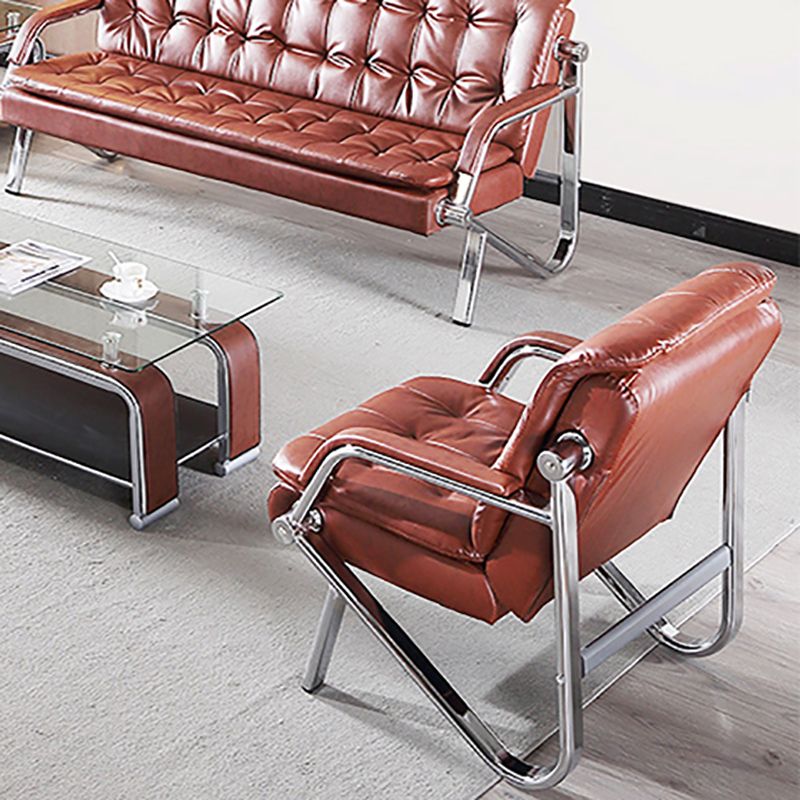 Stainless Steel Classic Industrial Tufted Split-Back Sofa 35.43"High Tuxedo Arm Sofa Clearhalo 'furn' 'furn_sofas' 'Furniture' 'furniture_sofas' 'kitchen' 'kitchen_sofas' 'Living Room Furniture' 'Sofa' 'sofas' 1200x1200_d1196956-45c2-42b3-8f5c-919d1f8fdafd