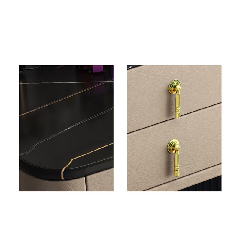 Glam Stone ijdelheidstabellen 15,74 "brede make -uptafel met 7 opbergladen