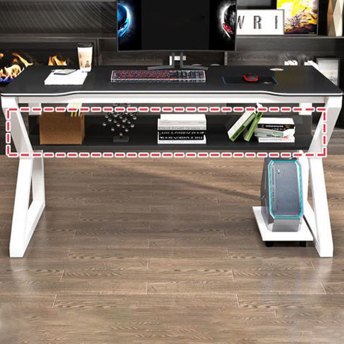 Bureau de bureau gratuit en bois fabriqué bureau d'ordinateur en acier en acier