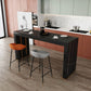 Stone Top Bar Dining Table Contemporary Bar Dining Table with Sled Base Clearhalo 'Bar Furniture' 'Bar Tables' 'bar_tables' 'furn' 'furn_bar_tables' 'Furniture' 'furniture_bar_tables' 'Kitchen & Dining Furniture' 1200x1200_d11d42dc-0786-4766-bfe0-a49110122e87