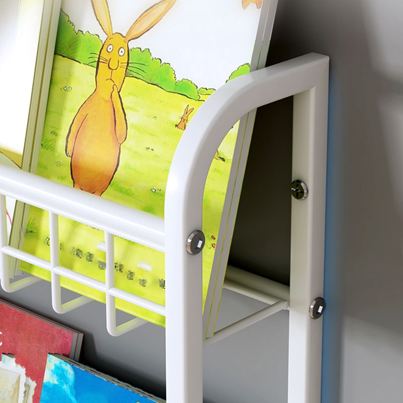 Contemporary Metal Floating Bookcase Wall Mounted Closed Back Bookshelf