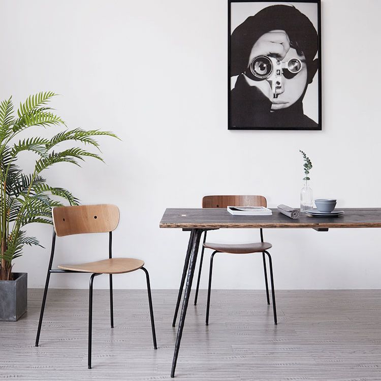 Industrial Indoor-Outdoor Armless Chair Metal Open Back Dining Chair Clearhalo ' kitchen&dining_furn' 'Dining Chairs' 'Dining Tables & Seating' 'dining_chair' 'furn' 'furn_dining_chair' 'Furniture' 'furniture_dining_chair' 'Kitchen & Dining Furniture' 'kitchen' 1200x1200_d1203d07-76ef-4bd5-a782-93d0f59c9e7d