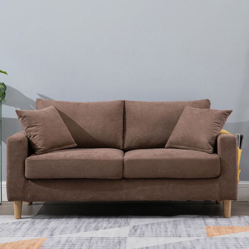 Modern Sofa Couch Wooden Base Solid Color Fabric Loveseat Square Arm Sofa for Living Room Clearhalo 'furn' 'furn_sofas' 'Furniture' 'furniture_sofas' 'kitchen' 'kitchen_sofas' 'Living Room Furniture' 'Sofa' 'sofas' 1200x1200_d1204fd5-c325-467e-9e54-771f320907f1
