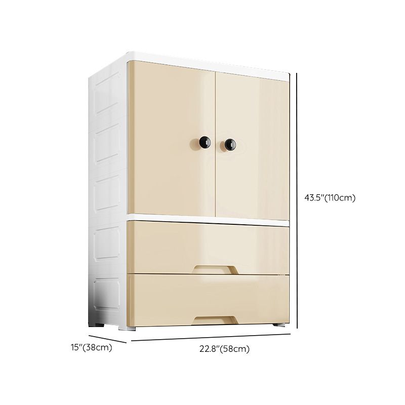 Armoire en plastique Style Teen Style Simple Rectangular Bedroom Armorage de garde-robe
