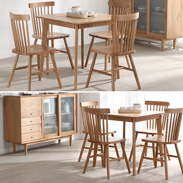 Square 4 Legs Industrial Dining Table Wood Color Fixed Table with Solid Wood Clearhalo ' dining_table' 'Dining Tables & Seating' 'Dining Tables' 'furn' 'furn_dining_table' 'Furniture' 'furniture_dining_table' 'Kitchen & Dining Furniture' 'kitchen&dining_furn' 'kitchen' 'kitchen_dining_table' 1200x1200_d124af0a-a863-4ecb-ac6d-66f6bac52018