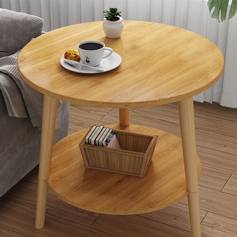 Tavolino da 3 gambe in legno bianco/naturale tavolino rotondo per soggiorno