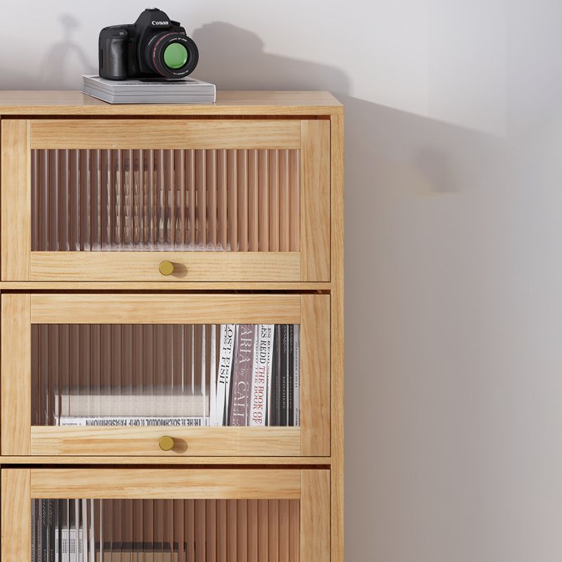 Scandinavian Closed Back Standard Bookshelf Wooden Bookcase with Rectangular Shelves