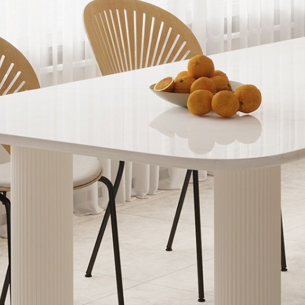 Modern Style Dining Table Rectangle Stone White Dining Table with 4 Legs Clearhalo 'Dining Tables & Seating' 'Dining Tables' 'dining_table' 'furn' 'furn_dining_table' 'Furniture' 'furniture_dining_table' 'Kitchen & Dining Furniture' 'kitchen' 'kitchen_dining_table' 1200x1200_d1269b69-a862-4555-80b8-cfa32efd7e43