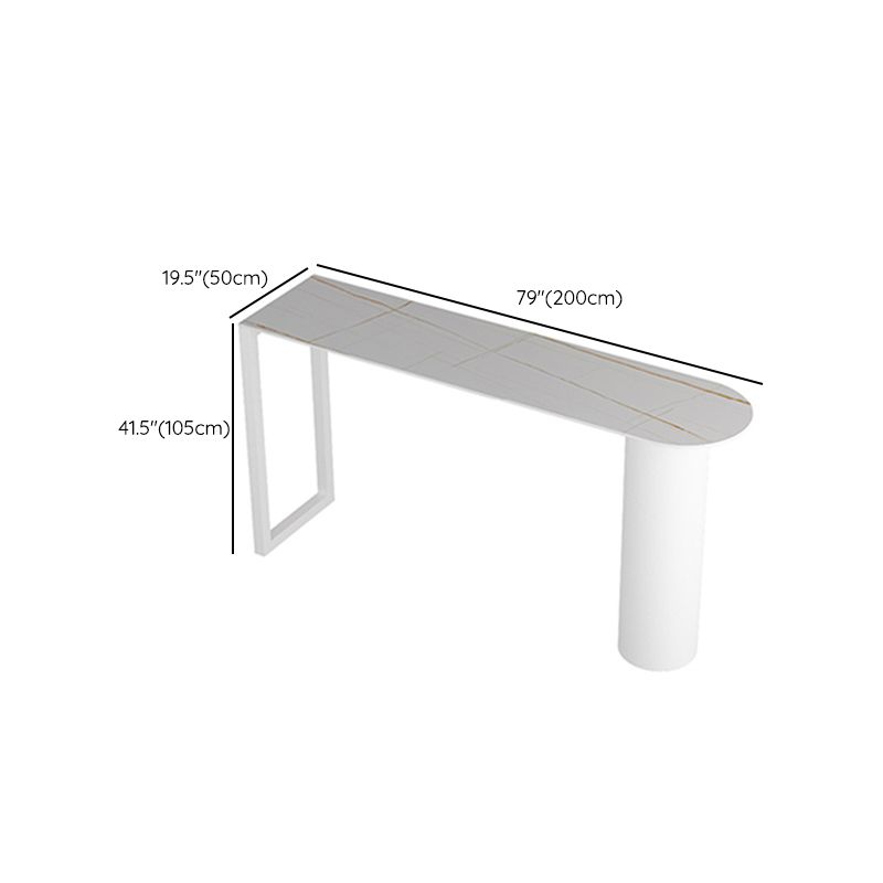 Table à vin de comptoir blanc Double piédestal Pub Hauteur Table à manger