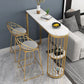 Glam White Marble Pub Table with Specialty Table Top Double Pedestal Table - 42" H Clearhalo 'Bar Furniture' 'Bar Tables' 'bar_tables' 'furn' 'furn_bar_tables' 'Furniture' 'furniture_bar_tables' 'Kitchen & Dining Furniture' 1200x1200_d1284c63-eb6f-4716-8387-312882dc3545