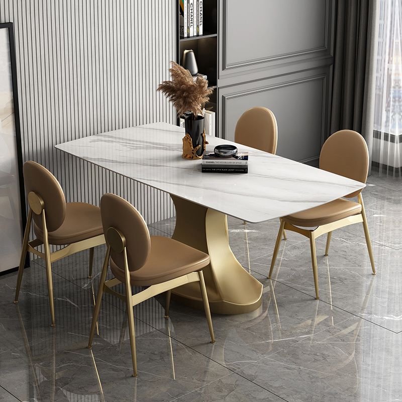 Minimalist Style Table Set with Rectangle Shape Table and Upholstered Chairs Clearhalo 'Dining Room Sets' 'Dining Tables & Seating' 'dining_room_set' 'furn' 'furn_dining_room_set' 'Furniture' 'furniture_dining_room_set' 'Kitchen & Dining Furniture' 'kitchen&dining_furn' 'kitchen' 1200x1200_d128560a-cb03-4e7f-a804-44ba3f64cda2