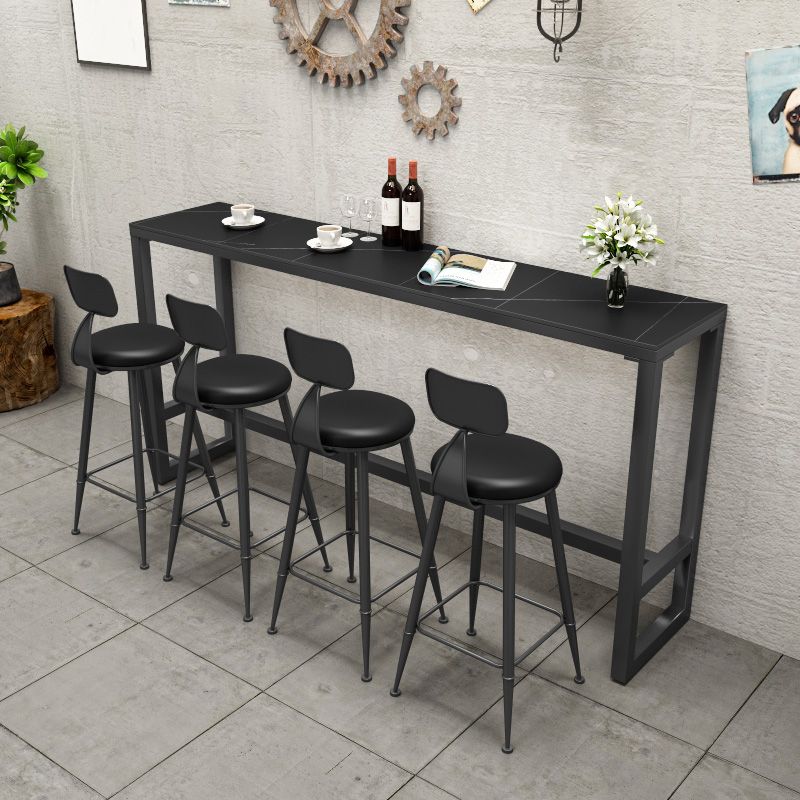 Contemporary Faux Leather Counter Stools Metal Bar Stools for Home Use