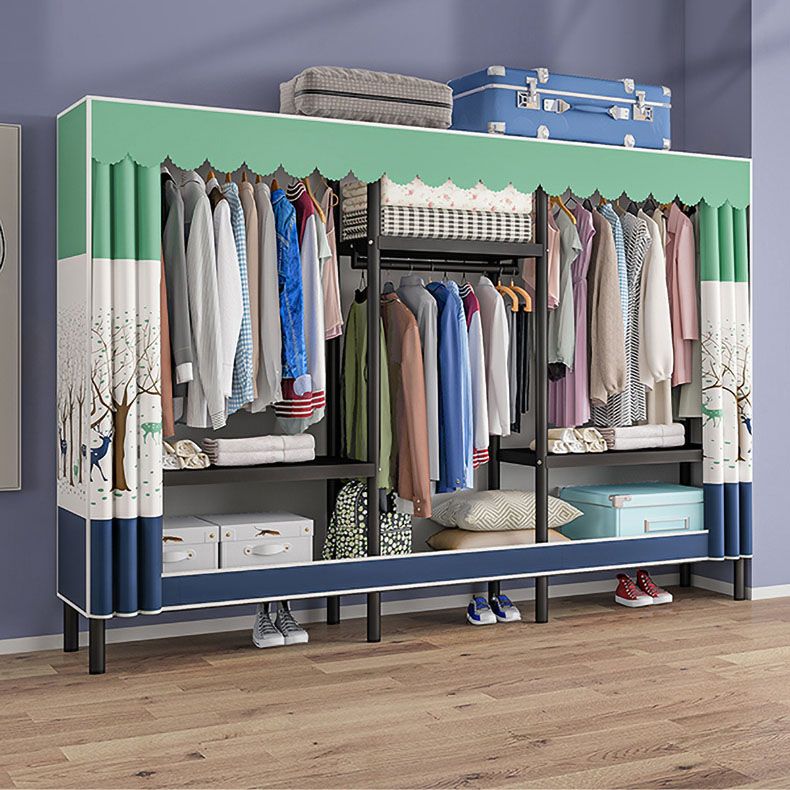 Contemporary Style Wardrobe 1 Door Steel Wardrobe Closet for Home