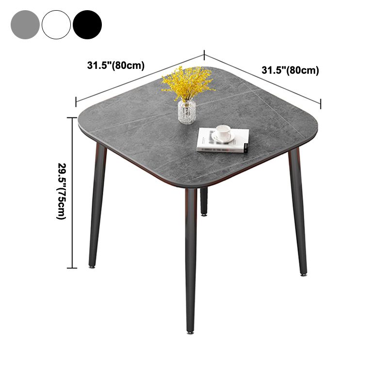 Modern Sintered Stone Dinner Table 4 Legs 31.2" Dining Table with Black Frame Clearhalo ' dining_table' 'Dining Tables & Seating' 'Dining Tables' 'furn' 'furn_dining_table' 'Furniture' 'furniture_dining_table' 'Kitchen & Dining Furniture' 'kitchen&dining_furn' 'kitchen' 'kitchen_dining_table' 1200x1200_d12b9901-0da8-4ed7-afe4-f52bb68b5030